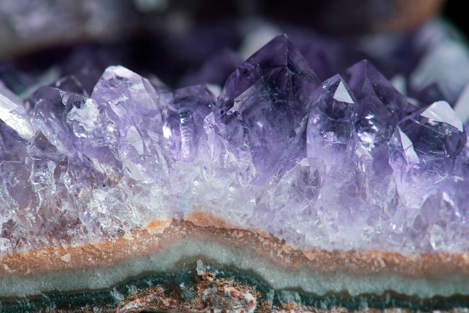 a close up photo of amethyst crystal